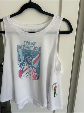 Tipsy Elves “Miss America” Graphic Tank Top White Size 1X NWT